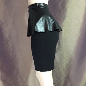 Mossimo black skirt with faux leather detail